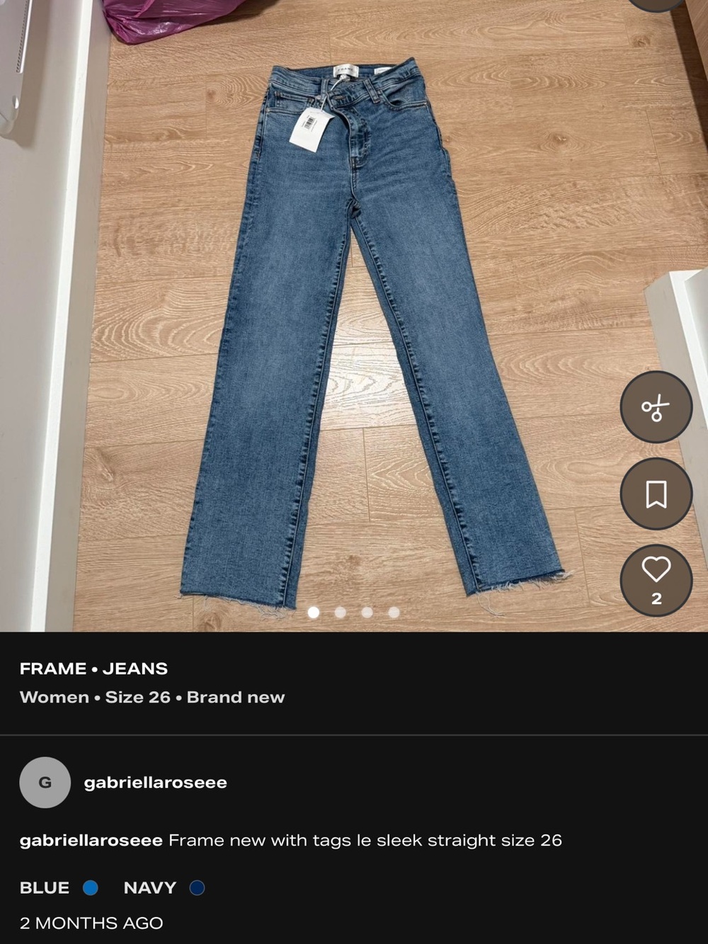 Frame Denim Straight-Leg Jeans in Blue Wash